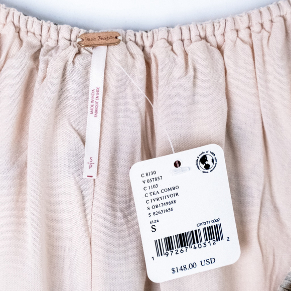 NWT Free People Portia Floral Ivory Mini Tea Combo $148 - Size SM (Women's 4-6) - Picture 12 of 14